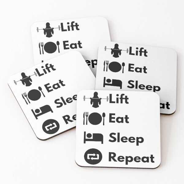 Item preview, Lift, Eat, Sleep, Repeat Simple black text female lifter vector designed and sold by JustAMillenial -.
