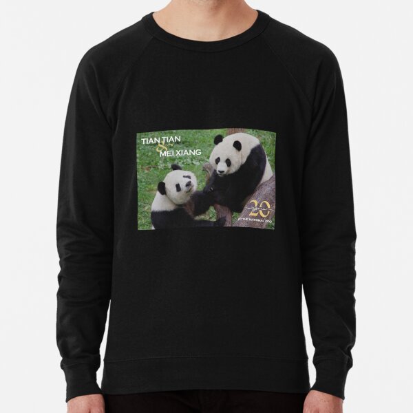 Giant Pandas Tian Tian and Mei Xiang at the National Zoo - 20th Anniversary Edition Lightweight Sweatshirt