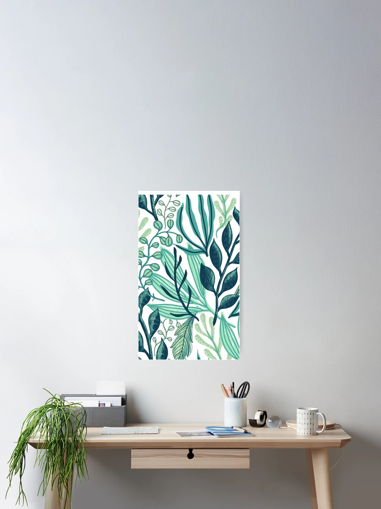 Thumbnail 2 of 3, Poster, Green plant pattern printed designed and sold by Rajzone.