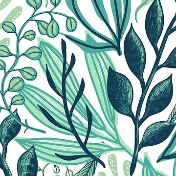 Artwork thumbnail, Green plant pattern printed by Rajzone