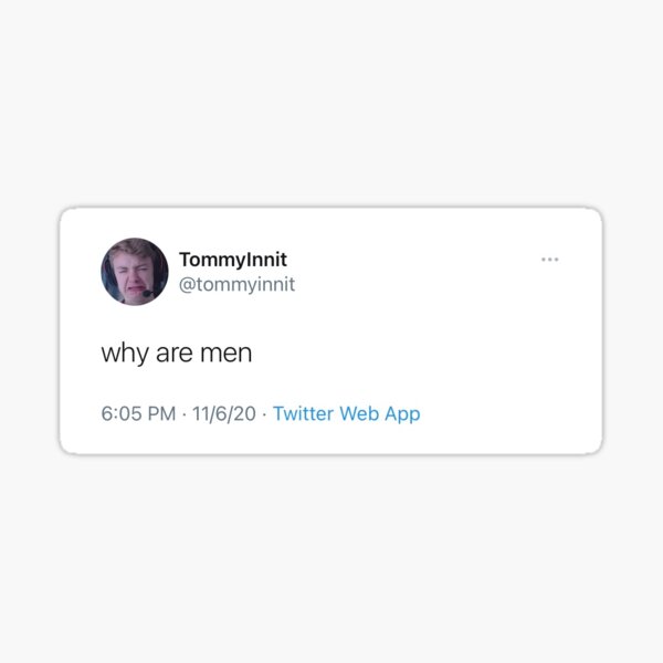 tommyinnit why are men tweet Sticker