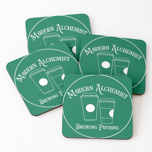 Item preview, Modern Alchemist Brewing Potions - white text green background designed and sold by gobbieshoppe.