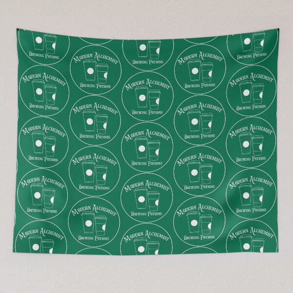 Item preview, Modern Alchemist Brewing Potions - white text green background designed and sold by gobbieshoppe.