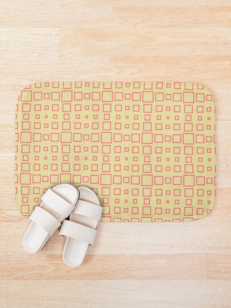 Thumbnail 1 of 6, Bath Mat, Square patterns designed and sold by Patternsonly.