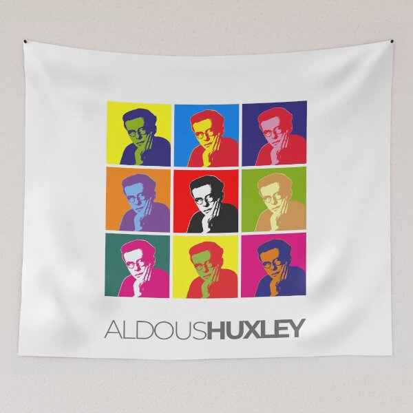 Item preview, Aldous Huxley pop-art portrait poster designed and sold by CMYKStudio.
