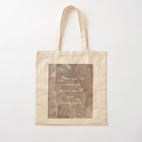 Copy of Sleeping Beauty Floral Lace Quote Tote Bag for Sale by