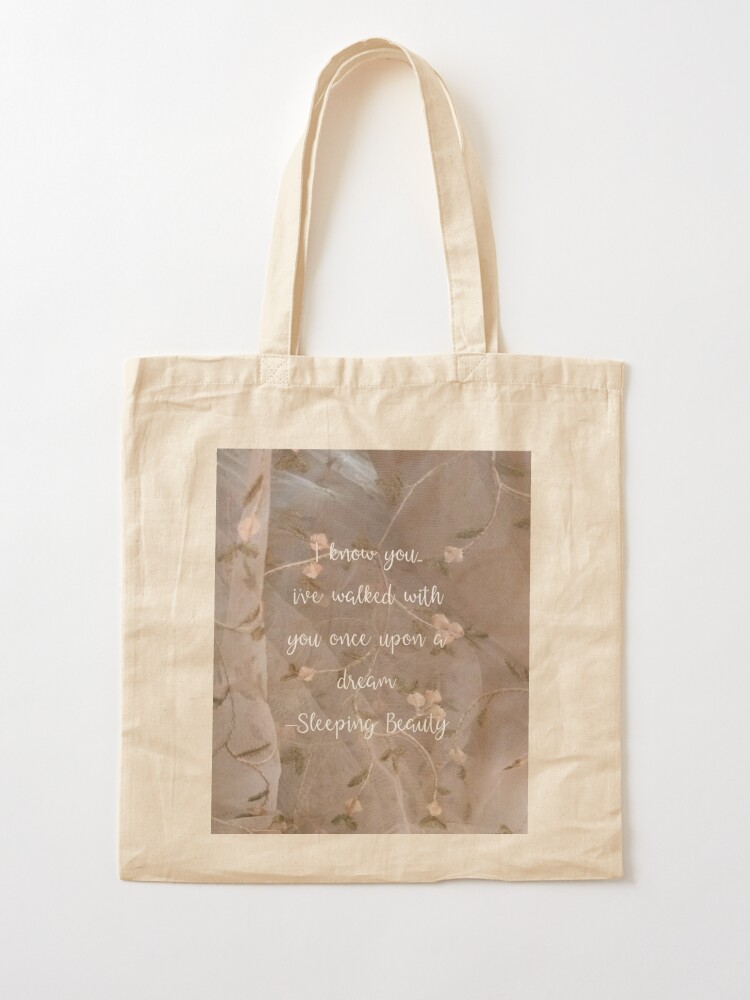 Copy of Sleeping Beauty Floral Lace Quote Tote Bag for Sale by