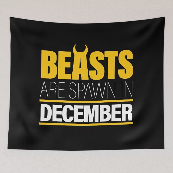 Item preview, Beasts Are Born in December Birthday Quote designed and sold by artColourized.