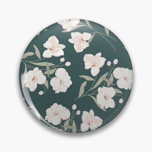 Item preview, Soft tone floral clusters on green designed and sold by Riga Sutherland.