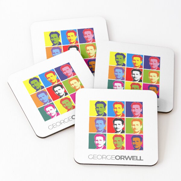 Item preview, George Orwell pop-art portrait poster designed and sold by CMYKStudio.