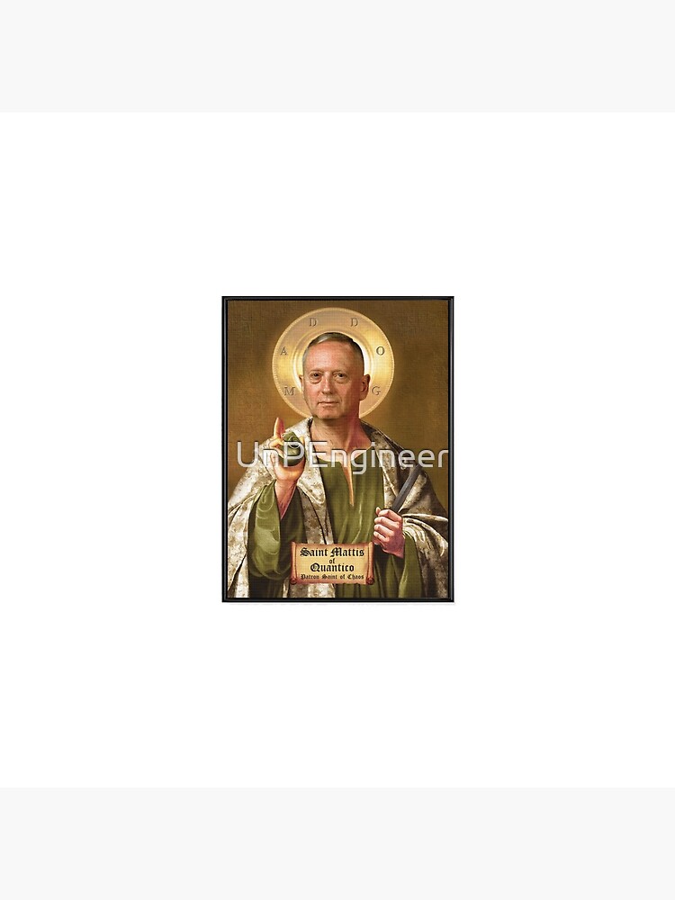 Saint Mattis of Quantico, Patron Saint of Chaos Pin Button sold by Emre