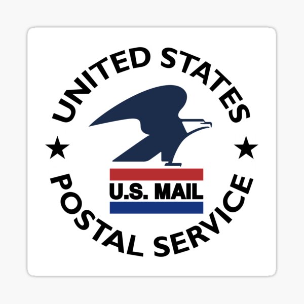 United States Postal Service -- Classic U.S. Mail Logo 1970 - 1993 -- Circular Text Sticker