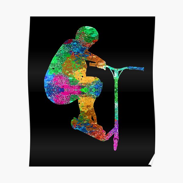 Stunt scooters and kick scooters in PopArt Poster