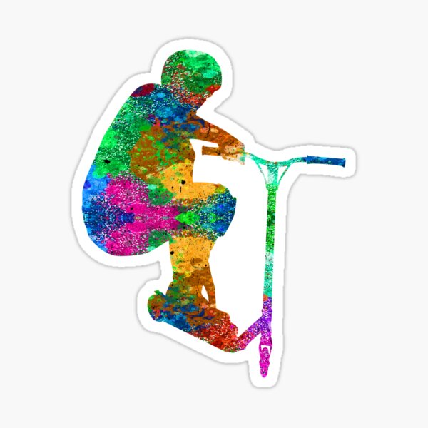 Stunt scooters and kick scooters in PopArt Sticker
