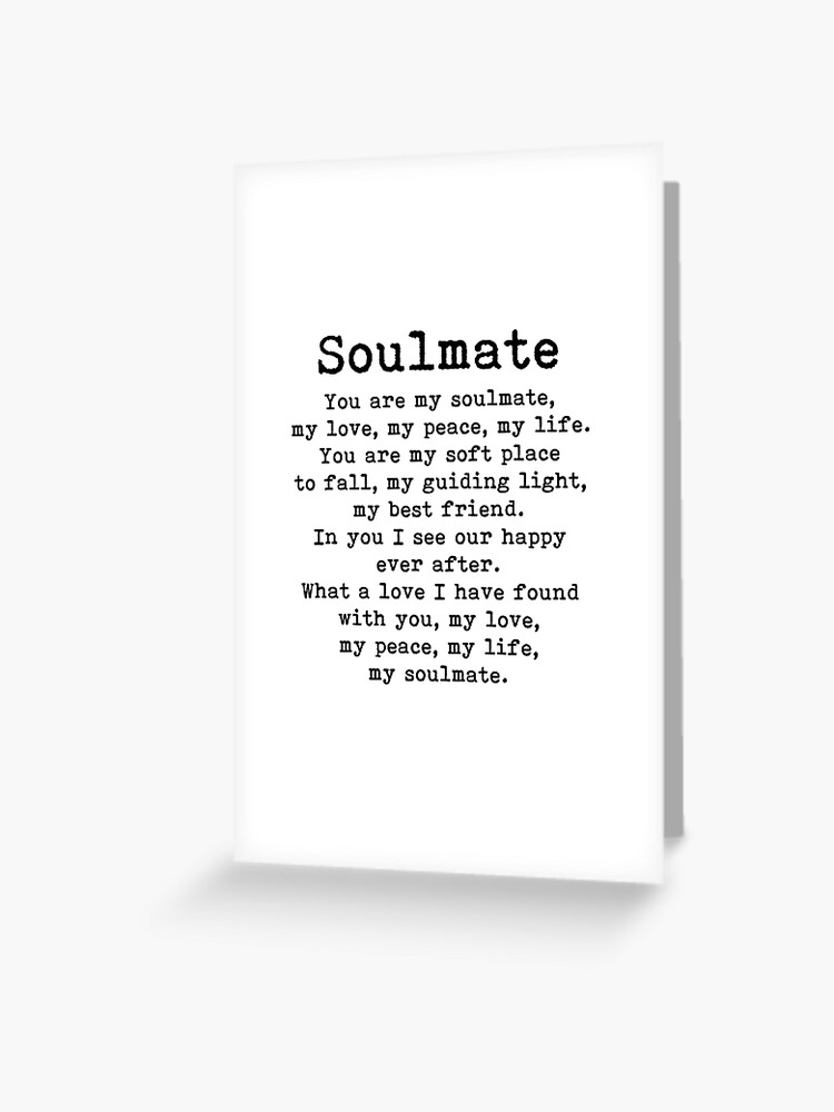 Carte De Vœux Tu Es Mon Ame Soeur Citation Romantique Par Prettylovely Redbubble