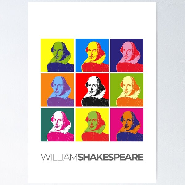Item preview, William Shakespeare pop-art portrait poster designed and sold by CMYKStudio.
