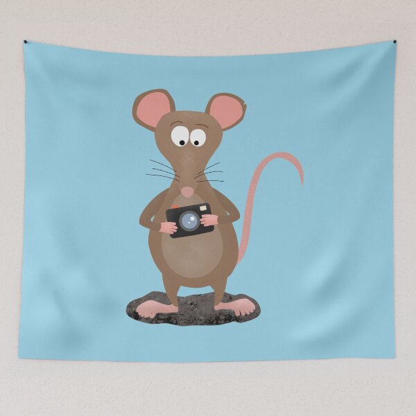 Item preview, Funny rat with camera cartoon illustration  designed and sold by FrogFactory.
