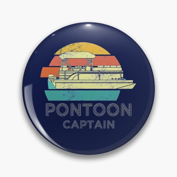 Item preview, Retro Vintage Pontoon Captain Boat Lake Boating Dad Distressed Typography Design designed and sold by niftee.