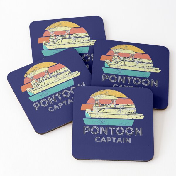 Item preview, Retro Vintage Pontoon Captain Boat Lake Boating Dad Distressed Typography Design designed and sold by niftee.