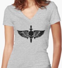 Space Marine Symbol Women's Fitted V-Neck T-Shirt