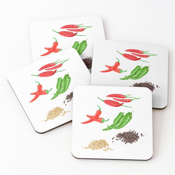 Item preview, Watercolor Illustration of chili and pepper designed and sold by iswenyi.