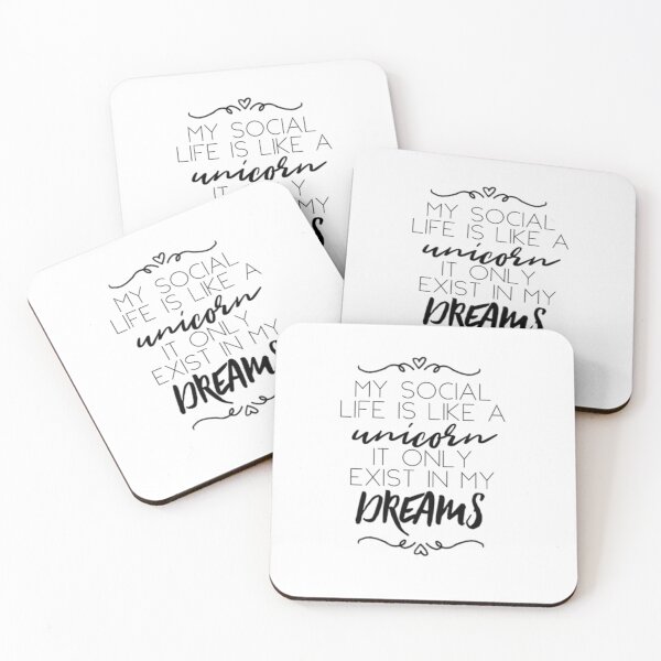 Item preview, My Social Life is Like a Unicorn - Heart Design designed and sold by ArtworkBySarahN.