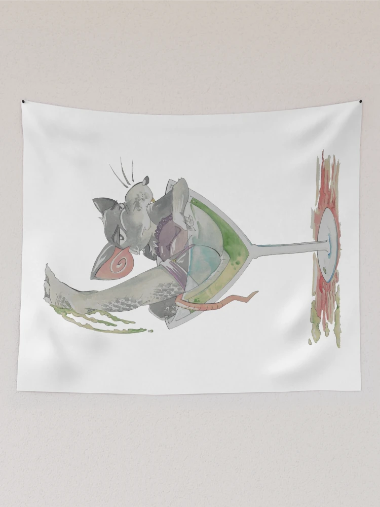 Aperçu 2 sur 3. Tentures avec l'œuvre `` Ratfoodz 'Rattini' 'par RatzDesign créée et vendue par RatzDesigns.
