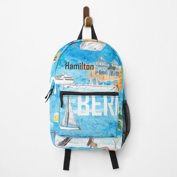 Item preview, Bermuda Island Travel Poster Favorite Tourist Map Highlights designed and sold by artshop77.