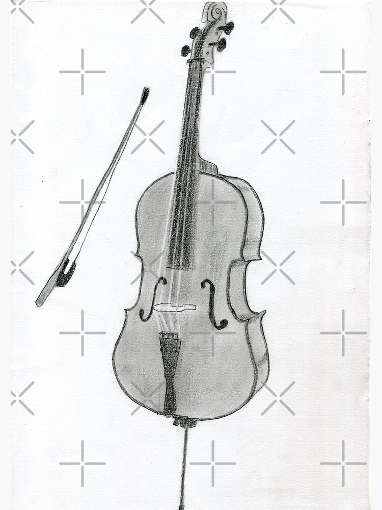 "Realistic Violin Drawing Art Violin Graphite Pencil" Poster for