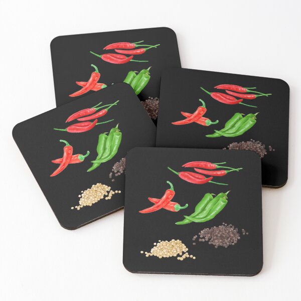 Item preview, Watercolor Illustration of chili and pepper designed and sold by iswenyi.