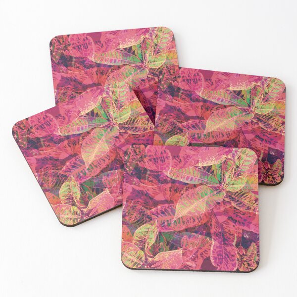 Item preview, Abstract Leaf, Floral Pattern, Pink Croton designed and sold by Trixiloo.
