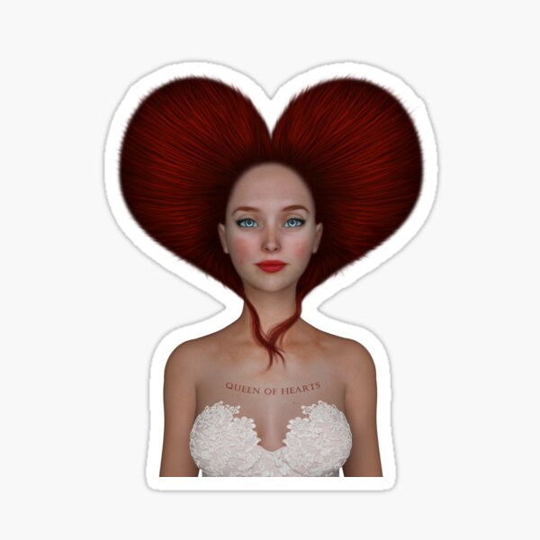 Queen of hearts portrait Sticker