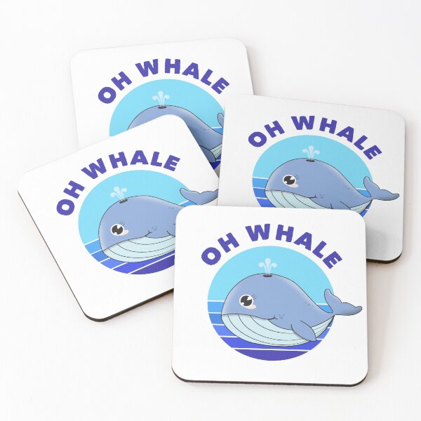 Artikelvorschau, "Oh, Wal ..." Kawaii Blue Whale entworfen und verkauft von Happy Puppy Print On Demand.