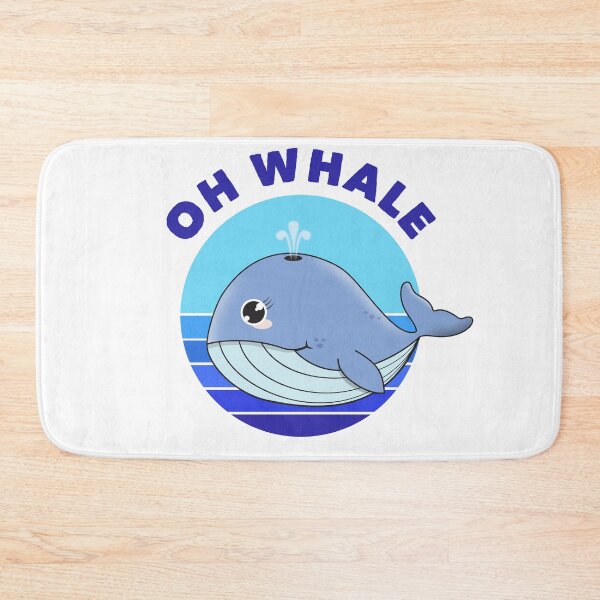 Artikelvorschau, "Oh, Wal ..." Kawaii Blue Whale entworfen und verkauft von Happy Puppy Print On Demand.