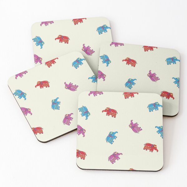 Item preview, Traditional indian elephant motif cute colorful print designed and sold by shreya ranjan.