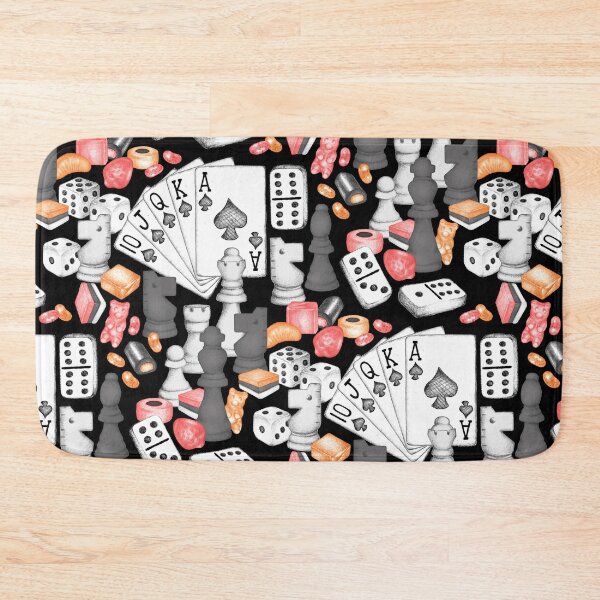 Item preview, Fun in Spades on Saturday Knights - a hand-drawn pattern of classic old favorite games  designed and sold by Perrin Le Feuvre.