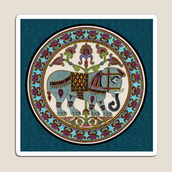 Byzantine elephant Medieval illumination Magnet