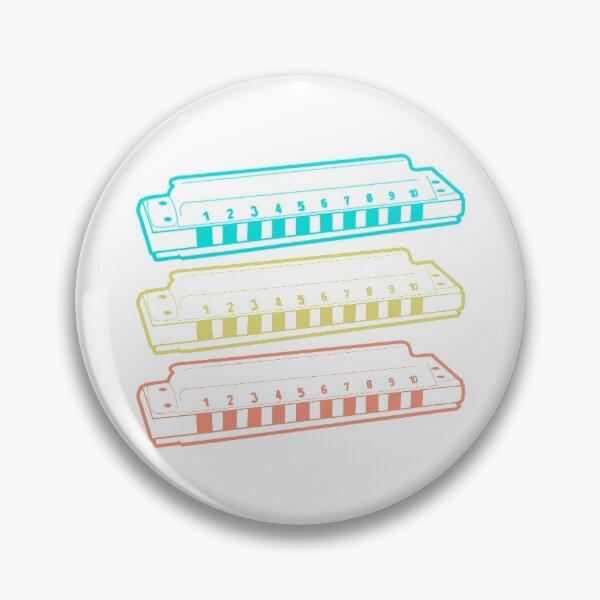 Item preview, Harmonica instrument art print (beach blues set: cyan, yellow, orange coral) graphic art by TIRED STARLING designed and sold by TiredStarling.