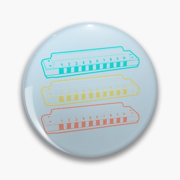 Item preview, Harmonica instrument art print (beach blues set: cyan, yellow, orange coral) graphic art by TIRED STARLING designed and sold by TiredStarling.