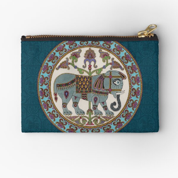 Byzantine elephant Medieval illumination Zipper Pouch