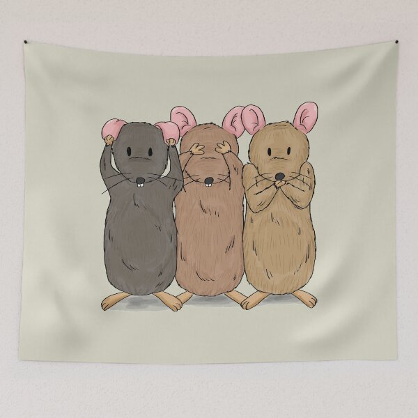 Item preview, Three Wise Mice - See No Evil - Hear No Evil - Speak No Evil - Cute Rodents designed and sold by Thordur Sturluson.
