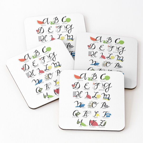 Item preview, Italian Illustrated Alphabet Print designed and sold by ItalianPerTutti.