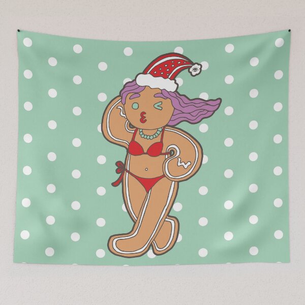 Item preview, Gingerbread Bikini Girl | Beachy Christmas | Curious Eyeball designed and sold by CuriousEyeball.