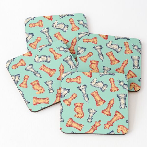 Item preview, Scattered Chess Pieces (Retro Mint Palette) designed and sold by illucalliart.