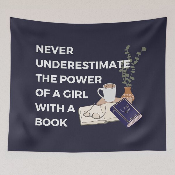 Item preview, Never Underestimate The Power Of A Girl With A Book  designed and sold by cation-studio.