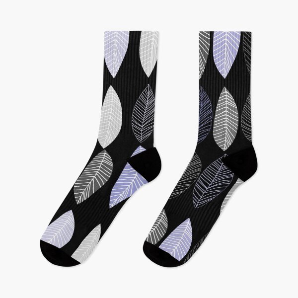 Item preview, Minimal grey, purple and black leaves pattern designed and sold by Abbara.