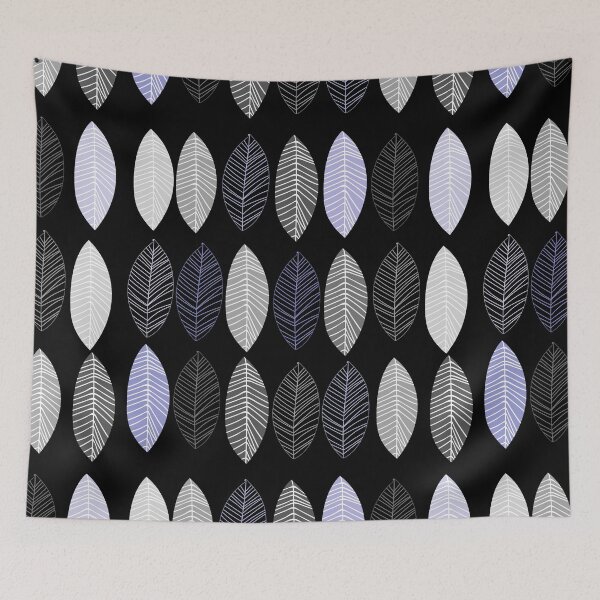 Item preview, Minimal grey, purple and black leaves pattern designed and sold by Abbara.