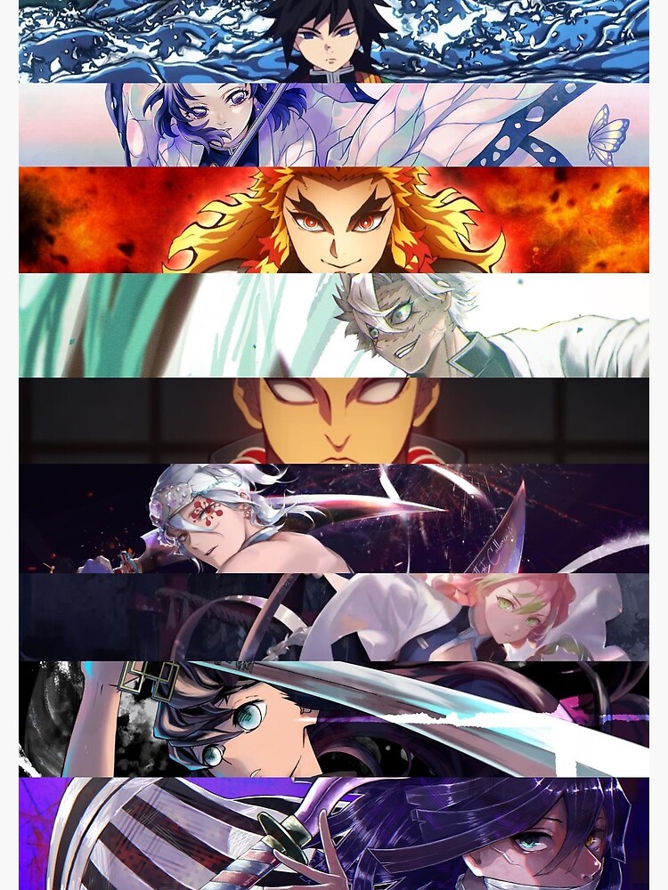 "the 9 pillars demon slayer" Spiral Notebook by kiritosan Redbubble