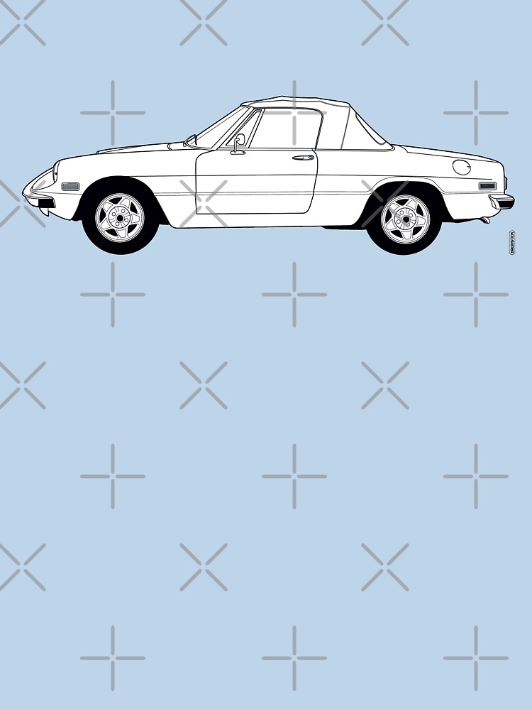 Thumbnail 7 of 7, Classic T-Shirt, Alfa Romeo Spider Cabriolet Roadster designed and sold by thedrumstick.