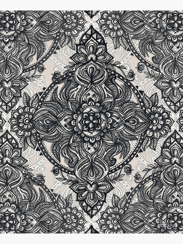 Charcoal Lace Pencil Doodle by micklyn